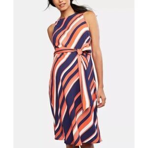 A Pea in The Pod Maternity Dress Size S Sleeveless Striped Midi New